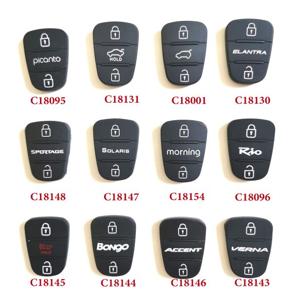 2 + 1 Buttons Rubber Pad for Hyundai  - 5 pcs - Image 4