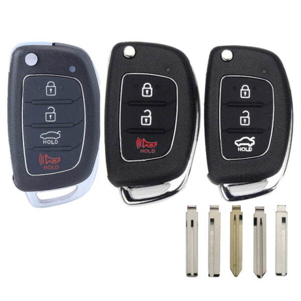 2+1 Button Flip Remote Key Shell Fob for Hyundai Solaris IX35 IX45 Elantra Santa Fe HB20 Verna Solaris TOY40 Blade - pack of 5