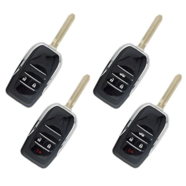 3 + 1 Buttons Modifiled Flip Remote Key Shell for Toyota  ~  Pack of 5 - Image 4