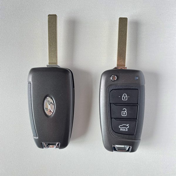 3 Button Remote Key Shell Case Fob for Hyundai Accent Elantra Kona Santa Fe Tucson Veloster 2018 2019 2020 2021 2022 - pack of 5 - Image 2