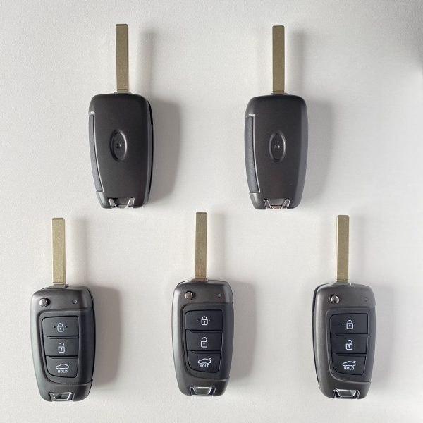 3 Button Remote Key Shell Case Fob for Hyundai Accent Elantra Kona Santa Fe Tucson Veloster 2018 2019 2020 2021 2022 - pack of 5 - Image 5