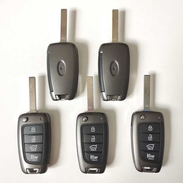 4 Button Remote Key Shell Case Fob for Hyundai Accent Elantra Kona Santa Fe Tucson Veloster 2018 2019 2020 2021 2022 - pack of 5 - Image 2