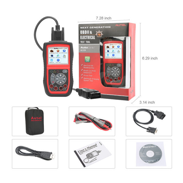 Autel AutoLink AL539 OBDII CAN Scan Tool Electrical Test Tool