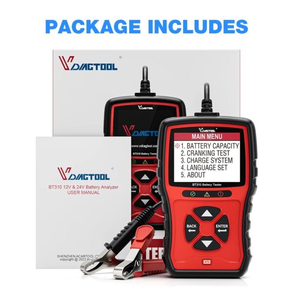 VDIAGTOOL BT310 12V/24V Multifunctional Battery Analyzer