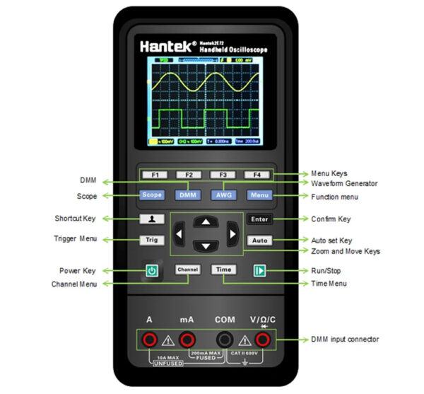 Hantek 2D72 2C72 2D42 2C42 Handheld Oscilloscope