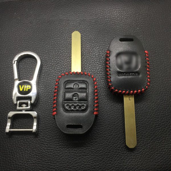 Leather Case for Honda 2 Buttons Square Key Straight Car Key - 5 Sets - Image 2