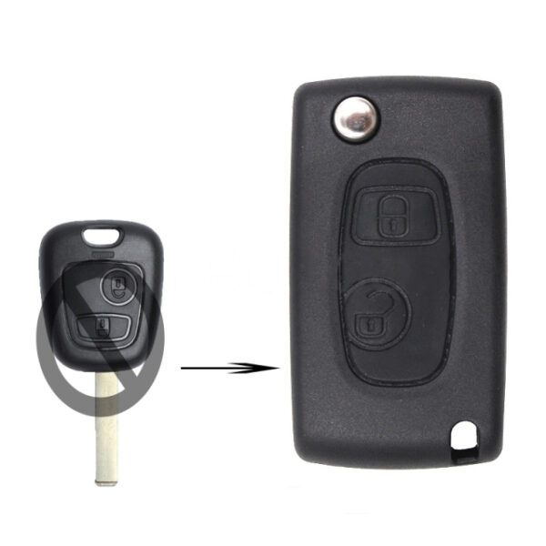 Modified Flip Remote Key Shell 2 Button for Peugeot Citroen VA2 - pack of 5