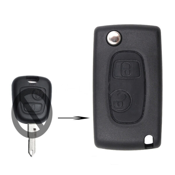 Modified Flip Remote Key Shell 2 Button for Peugeot Citroen VA3L - pack of 5