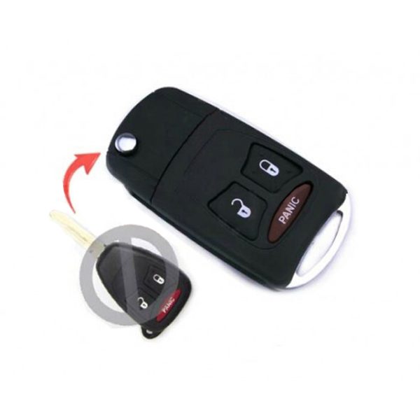 Modified Flip Remote Key Shell 3 Button for Chrysler- pack of 5 - Image 3