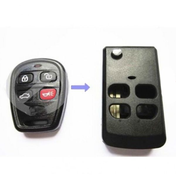 Modified Flip Remote Key Shell 4 Button for Kia Optima Sorento - pack of 5 - Image 4