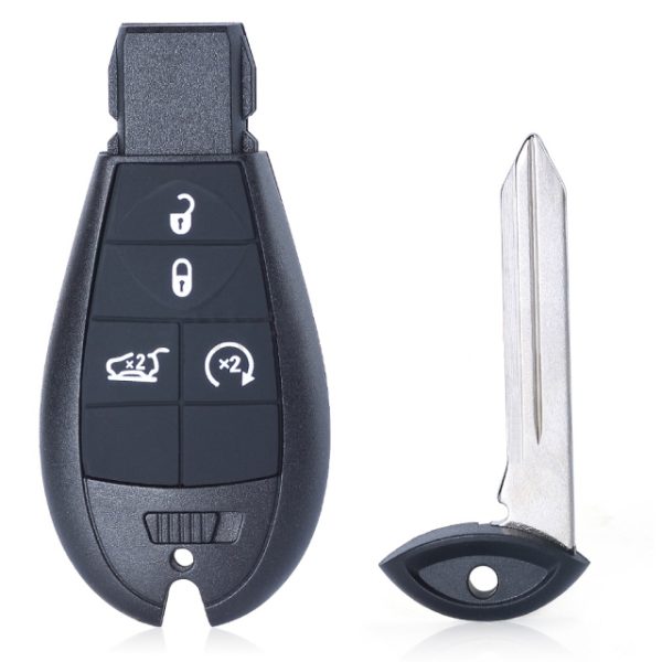 Remote Key Shell Case for Chrysler Jeep Grand Cherokee Dodge Durango Magnum Ram 300C 2009 2010 2011 2012 2013 - pack of 5 - Image 2