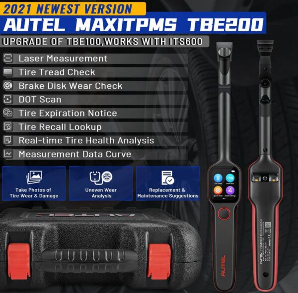 utel MaxiTPMS TBE200 Tire Tread Depth and Brake Disc Wear Examiner