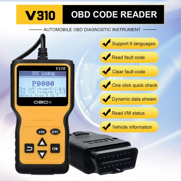 V310 Car MINI OBD II Auto Scanner Code Reader Car Holder Reading Card - Image 2