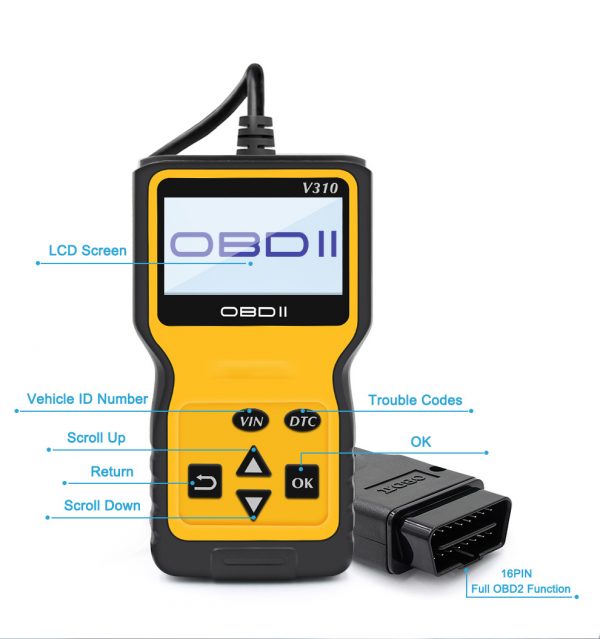 V310 Car MINI OBD II Auto Scanner Code Reader Car Holder Reading Card - Image 4