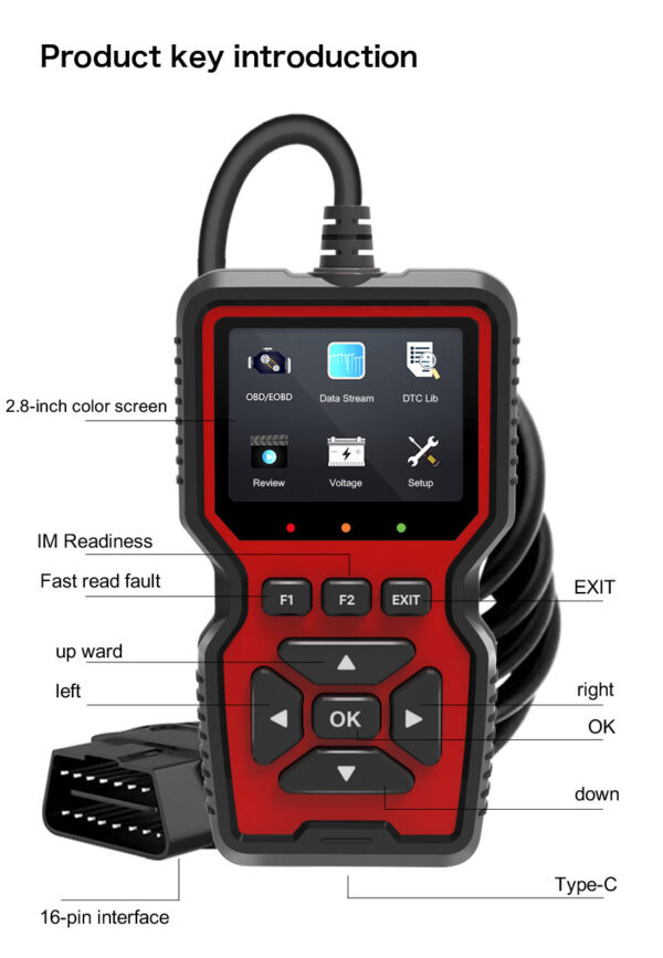 V519 OBD2 Scanner Automotive Diagnostic Tool Car Code Reader - Image 2