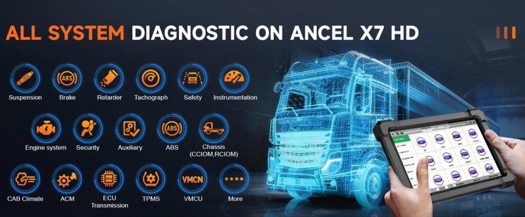 ANCEL X7 HD Heavy Duty Truck Diagnostic Tool