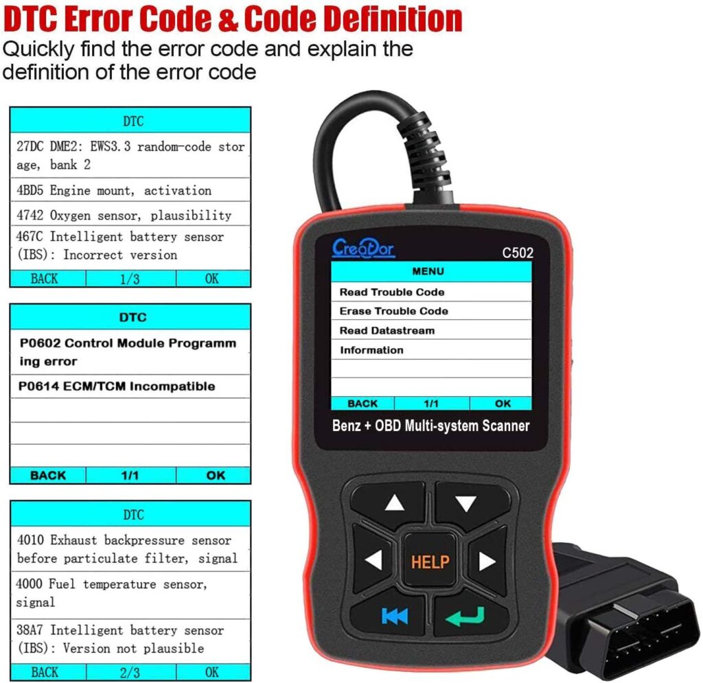 Creator C502 for BENZ & OBDII/EOBD  Multi-system Scanner