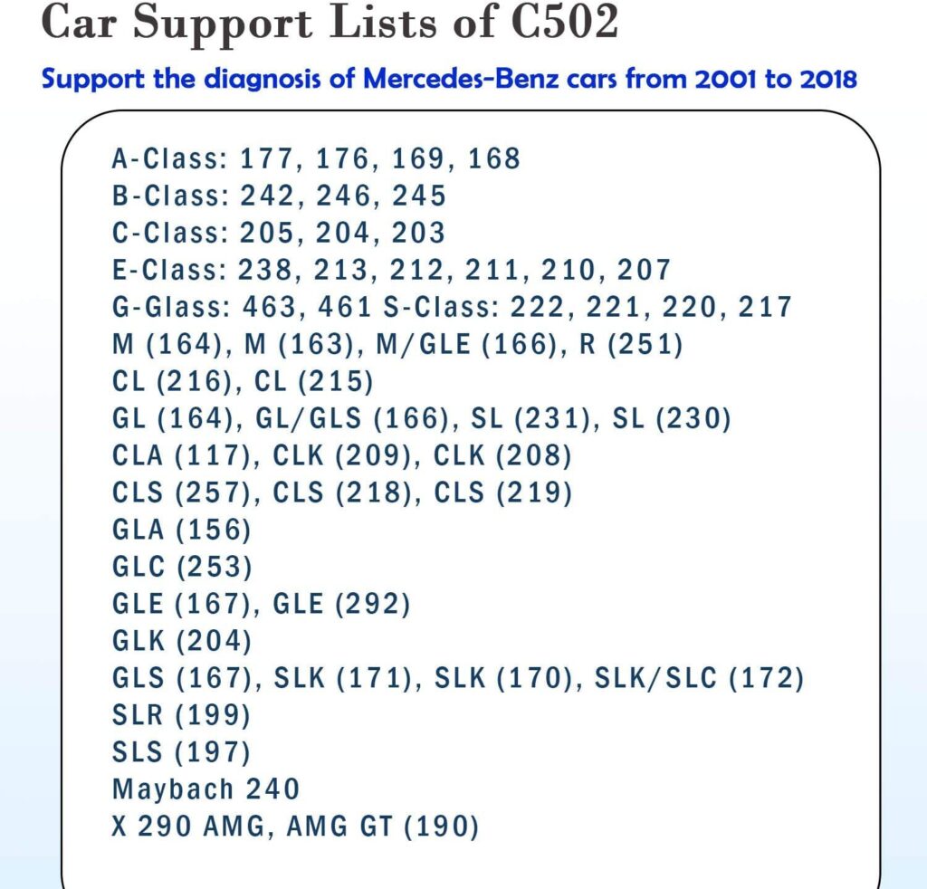 Creator C502 for BENZ & OBDII/EOBD  Multi-system Scanner