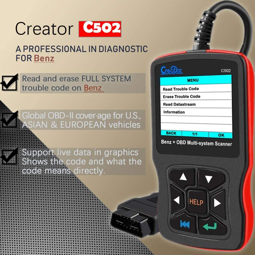 Creator C502 for BENZ & OBDII/EOBD  Multi-system Scanner