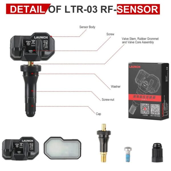 LAUNCH LTR-03 RF Sensor 315MHz & 433MHz TPMS Sensor Tool Metal