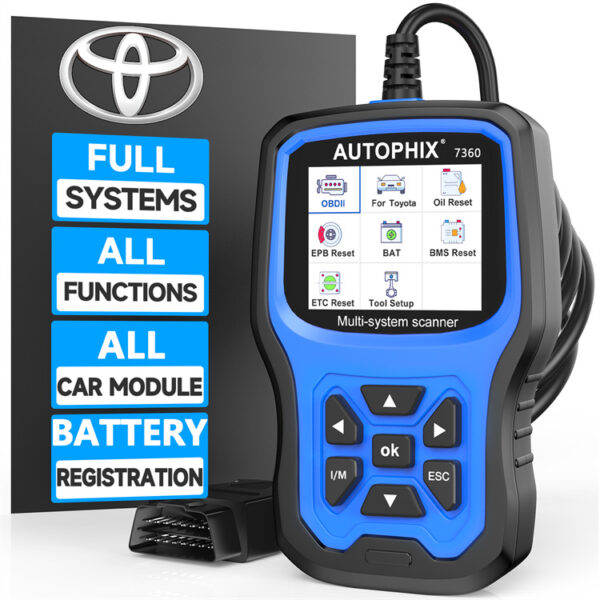 AUTOPHIX 7360 OBD2 Scanner for TOYOTA for LEXUS for Scion All System Car Diagnostic Tool Engine ABS EPB SRS BMS Oil BAT Reset