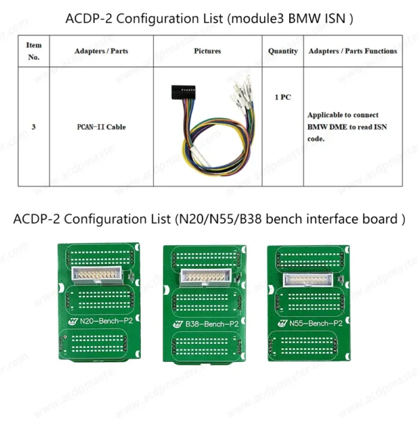 Yanhua Mini ACDP-2 BMW CAS Package with Module1 CAS Module and Module3 ISN Module and N20/N55/B38 Bench Interface Board - Image 7