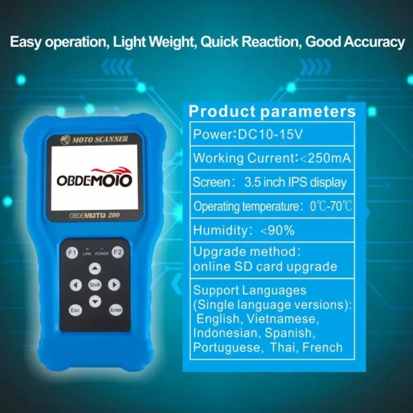 2023 OBDEMOTO200 EFI Motorcycle for 7 Brand and OBD 2 OBD2 Scanner Diagnostic Tool Scooter Scan Fault Code Reader - Image 5