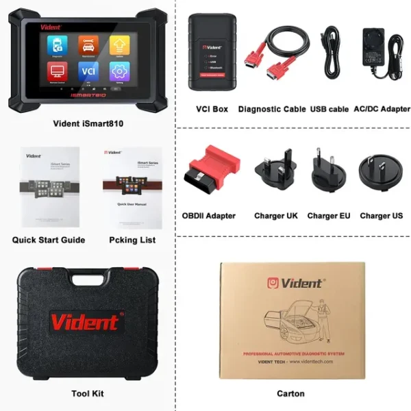 2023 VIDENT ISMART810 Car Diagnostic Tool Bluetooth Scanner Active Test ECU Coding Key Programming 40 Resets With DoIP&CAN FD - Image 7