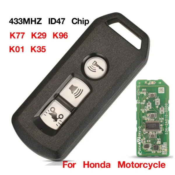 Motorcycle 3 Button Smart Key 433MHZ ID47 Chip for Honda motorbike K01 K35 K29 K77 K96 K97 K0R Keyless Entry - Image 6