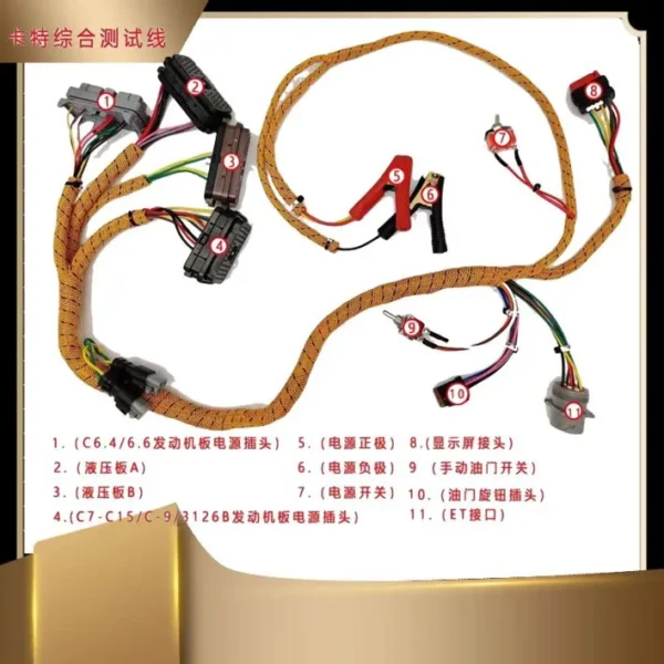 For Excavator Parts Caterpillar Inspection Harness Engine C6.4/C7/C9/C11/C15 Test Throttle Inspection Line - Image 3