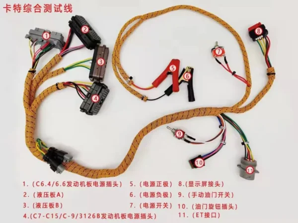 For Excavator Parts Caterpillar Inspection Harness Engine C6.4/C7/C9/C11/C15 Test Throttle Inspection Line - Image 4