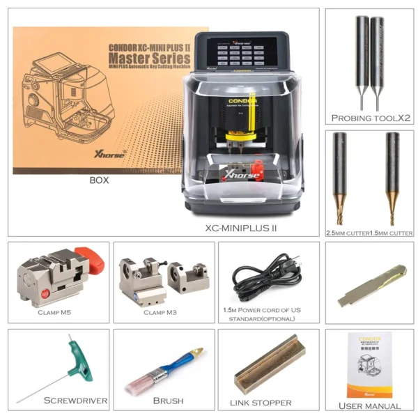 Xhorse Condor XC-Mini Plus II Key Cutting Machine Plus Key Reader XDKP00GL Blade Skimmer Key Identification Device - Image 6