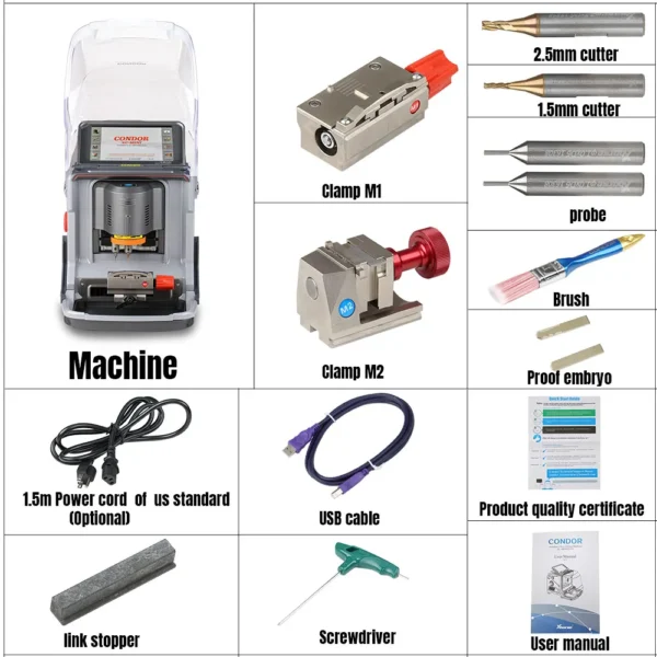 Xhorse Condor MINI Plus Cutting Machine with VVDI MB Tool Key Programmer Get 1 Year Unlimited Token Service - Image 5