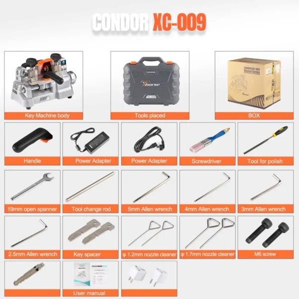 Xhorse Condor XC-009 Key Cutting Machine for Single-Sided keys and Double-Sided Keys - Image 8