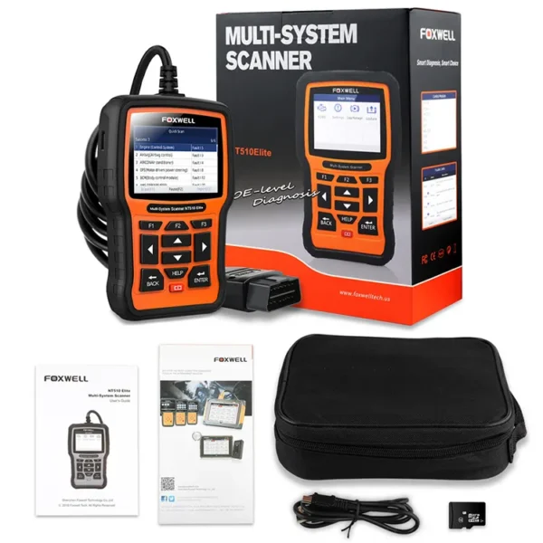 Foxwell NT510 Elite Multi-System Scanner with 1 Free Car Software+OBD Service Reset Bi-Directional Active Test - Image 9