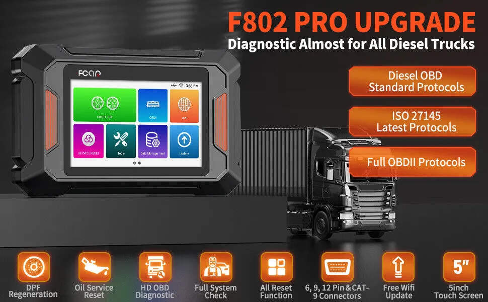 Fcar F802 Heavy Duty Truck Scanner DPF Regeneration All System ...
