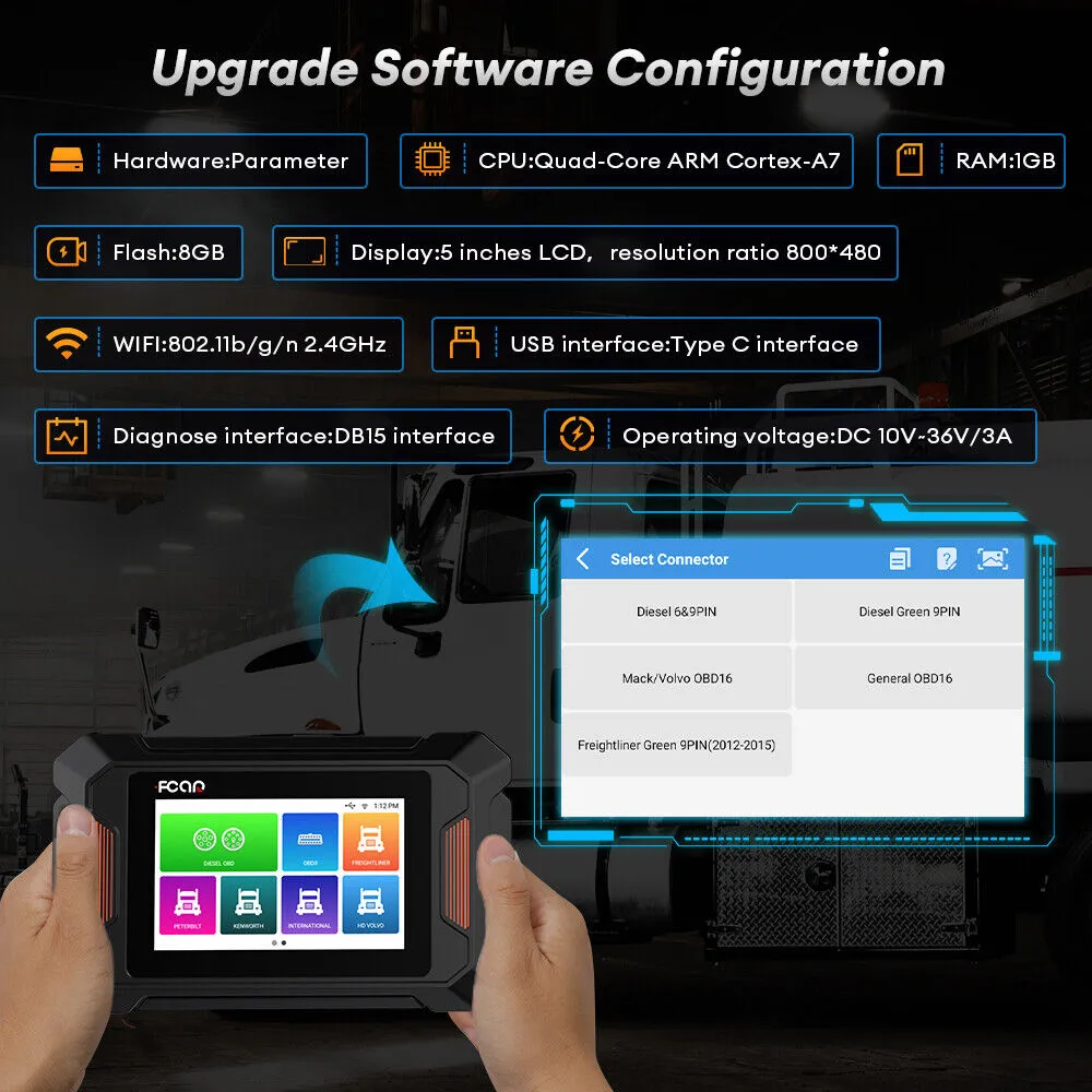 Fcar F802 Heavy Duty Truck Scanner DPF Regeneration All System ...