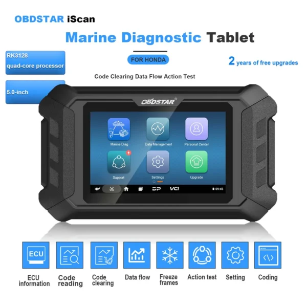 2023 OBDSTAR iScan HONDA Marine Diagnostic Tablet Code Reading Code Clearing Data Flow Action Test for 2004 -2022 Jet Skil Outboard Model - Image 6