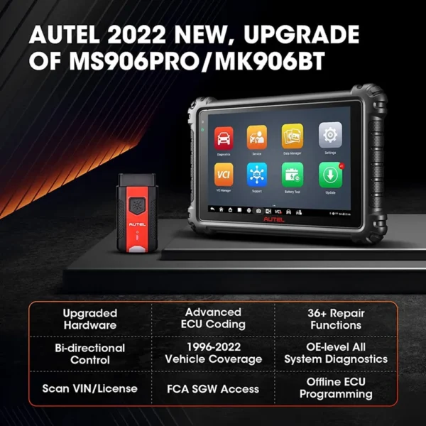 2023 Autel MaxiCOM MK906 PRO Scanner Upgraded of MS906 Pro/MK906BT Diagnostic Tool with Advanced ECU Coding - Image 5