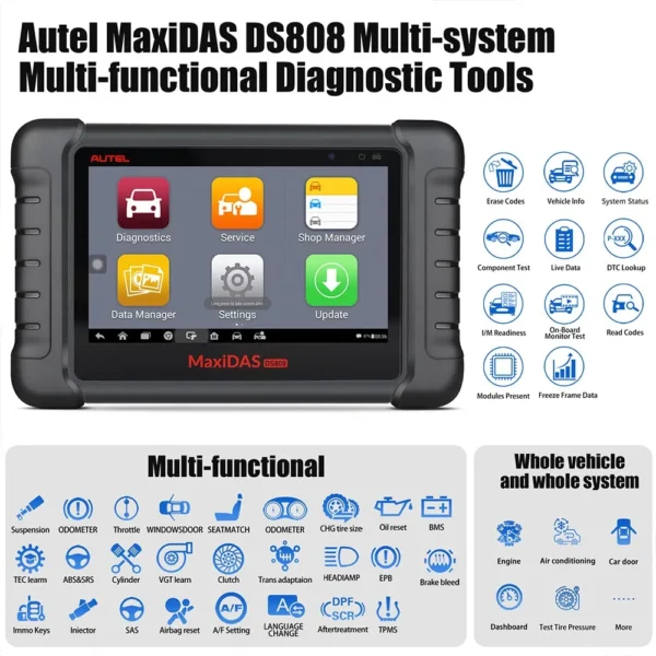 Original Autel MaxiDAS DS808K Tablet Diagnostic Tool Full Set Support Injector Coding & Key Coding - Image 7