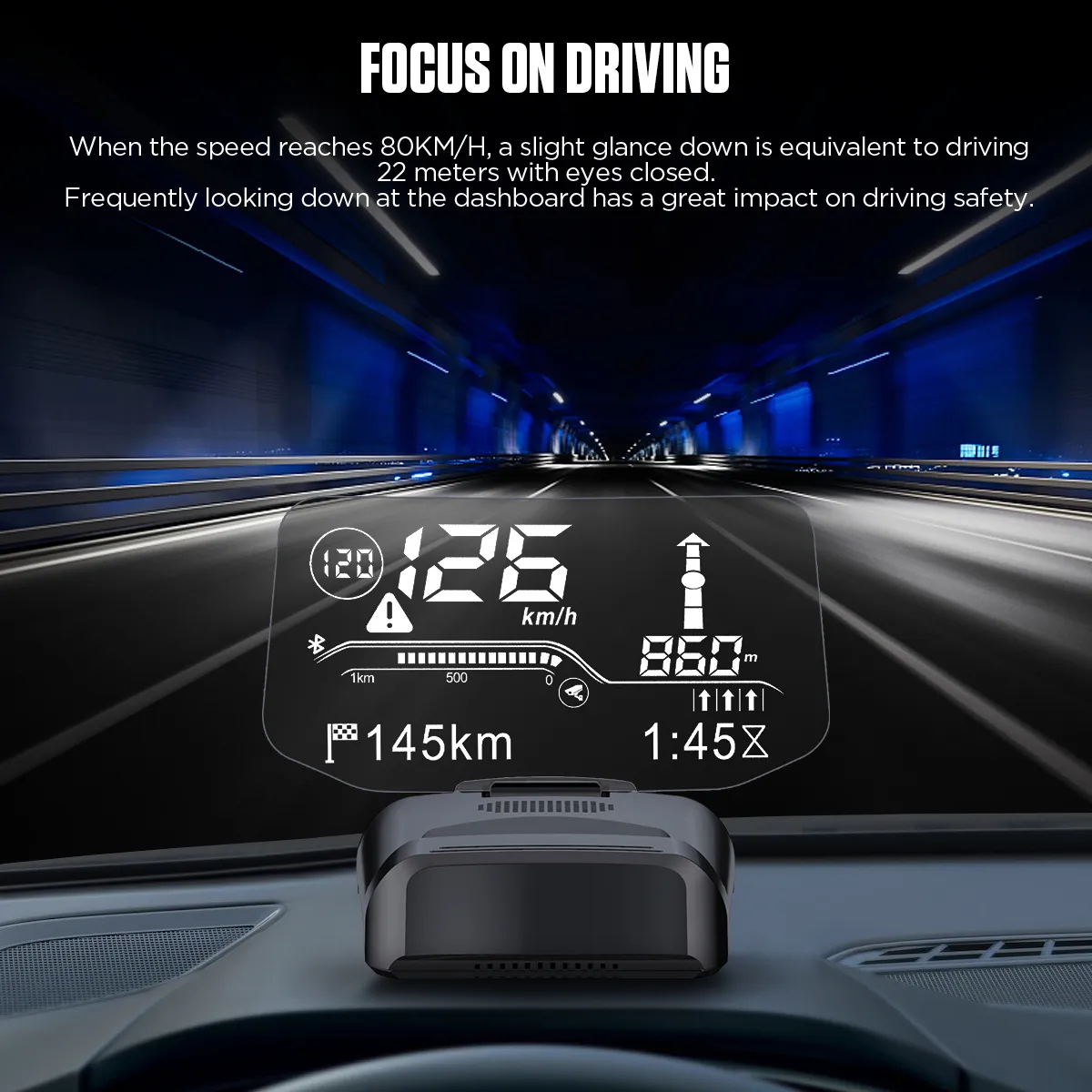 Autool Navigation AUTOOL X500 OBD2 Scanner HUD & Car Bluetooth GPS Navigation Head Up ...