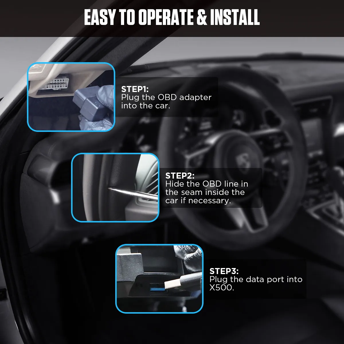 Autool Navigation AUTOOL X500 OBD2 Scanner HUD & Car Bluetooth GPS Navigation Head Up ...