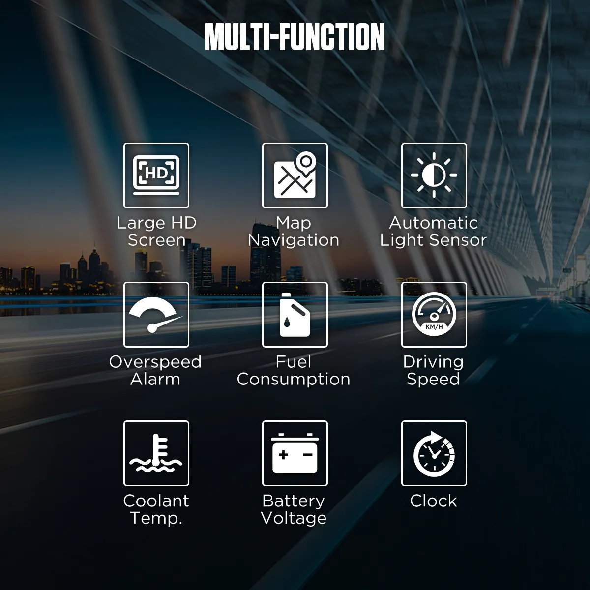 Autool Navigation AUTOOL X500 OBD2 Scanner HUD & Car Bluetooth GPS Navigation Head Up ...