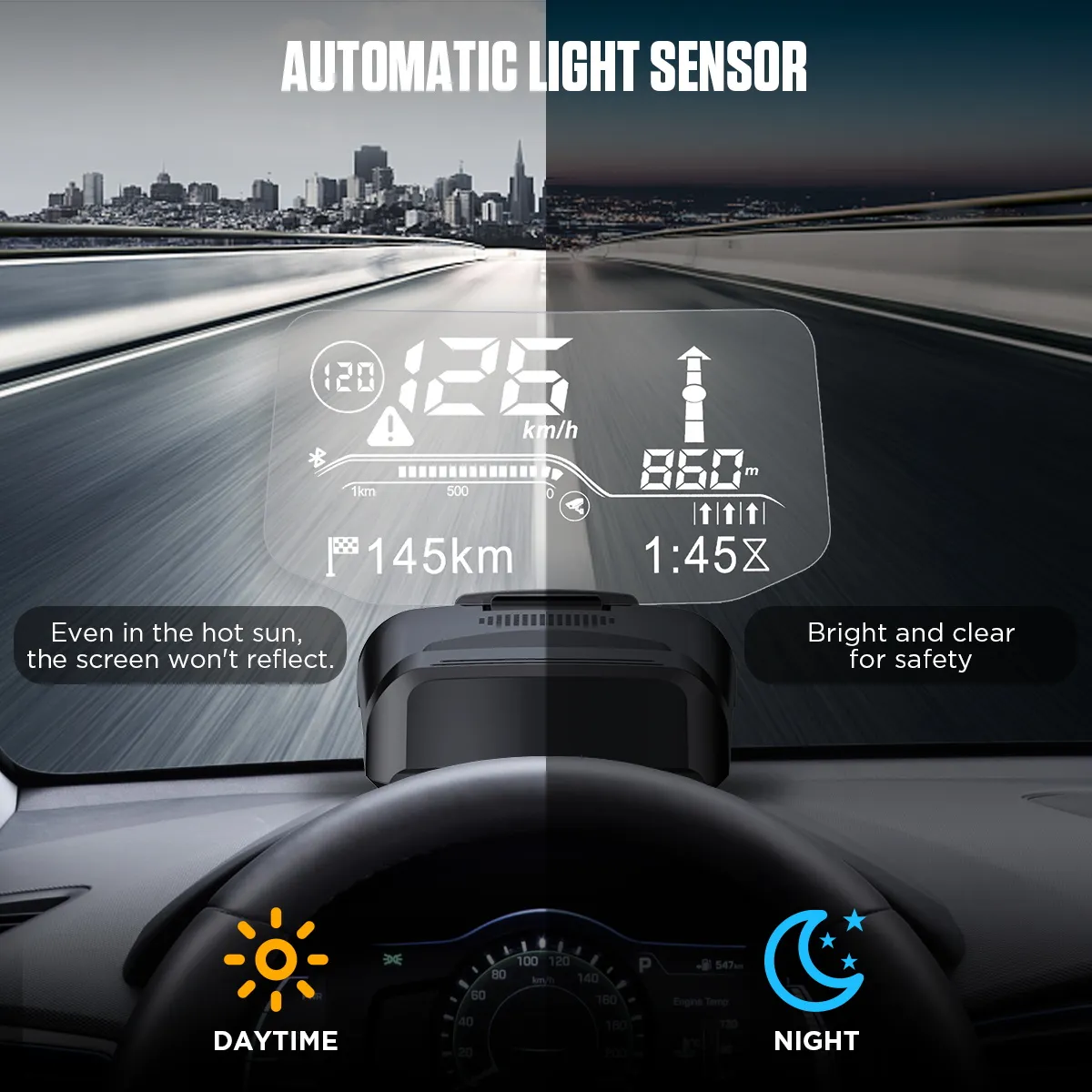 Autool Navigation AUTOOL X500 OBD2 Scanner HUD & Car Bluetooth GPS Navigation Head Up ...
