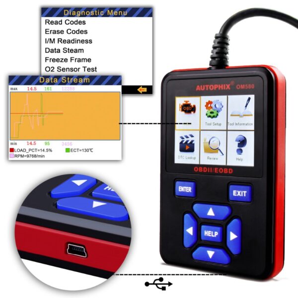 AUTOPHIX OBDMATE OM580 Auto Scanner OBDII Code Read Scanner - Image 11