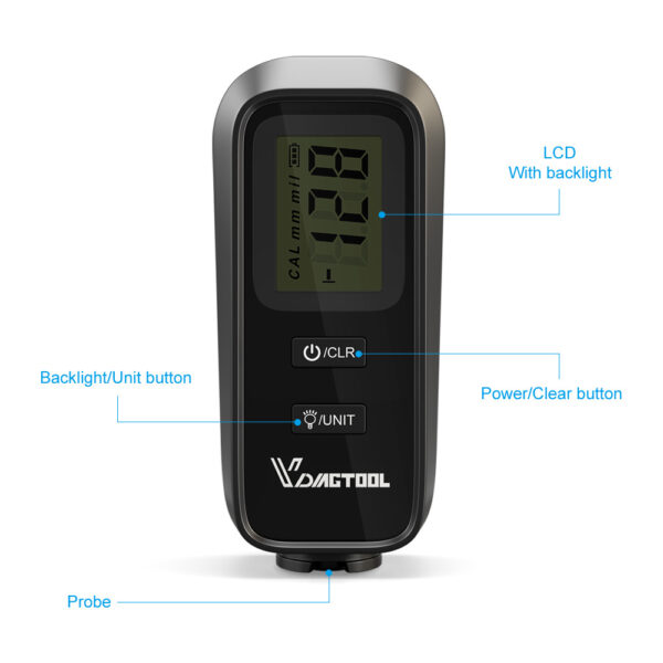 VDIAGTOOL VC100 Car Thickness Gauge Meter Digital