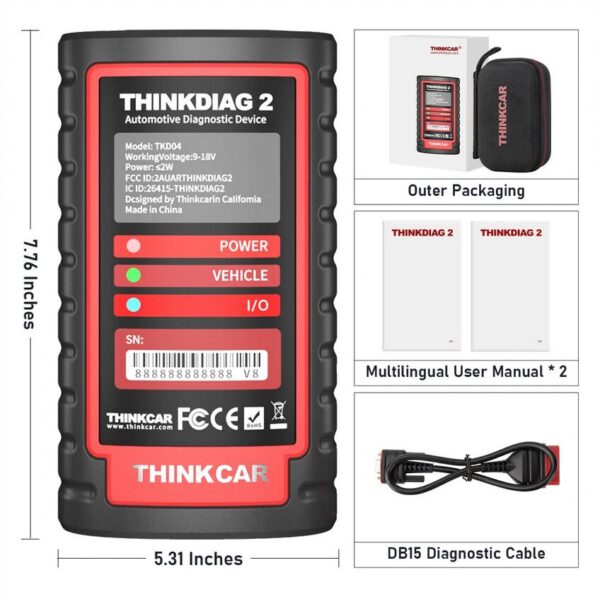 THINKCAR THINKDIAG 2 OBD2 Code Reader Scanner