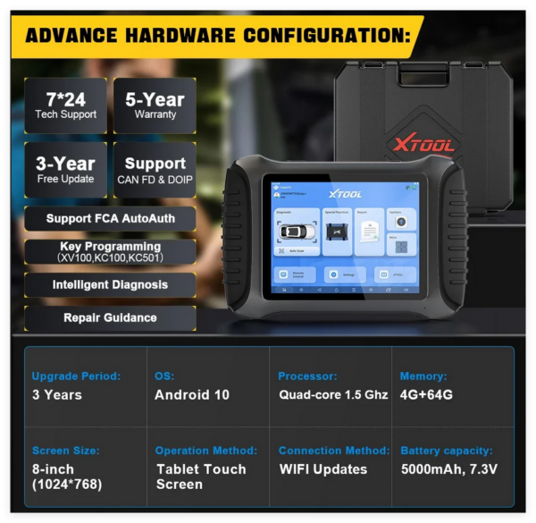 XTOOL InPlus IP900 Car Diagnostic Tools Key Programming Automotive Scanner Bidirectional ECU Coding DoIP CAN FD FCA PK XTOOL D8S - Image 5