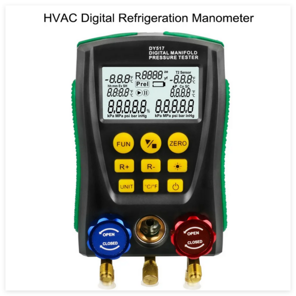 DY517 Pressure Gauge Refrigeration Digital Vacuum Pressure Manifold Tester Meter HVAC Temperature Tester - Image 4