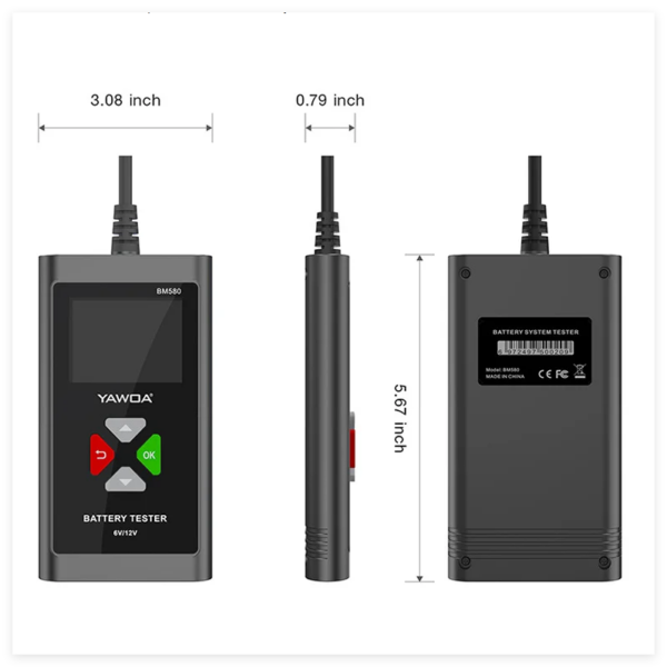 KINGBOLEN BM580 6V 12V Professional Car Motorcycle Battery Tester 100-2000CCA Battery System Analyzer Charging Cranking Test Tools - Image 6